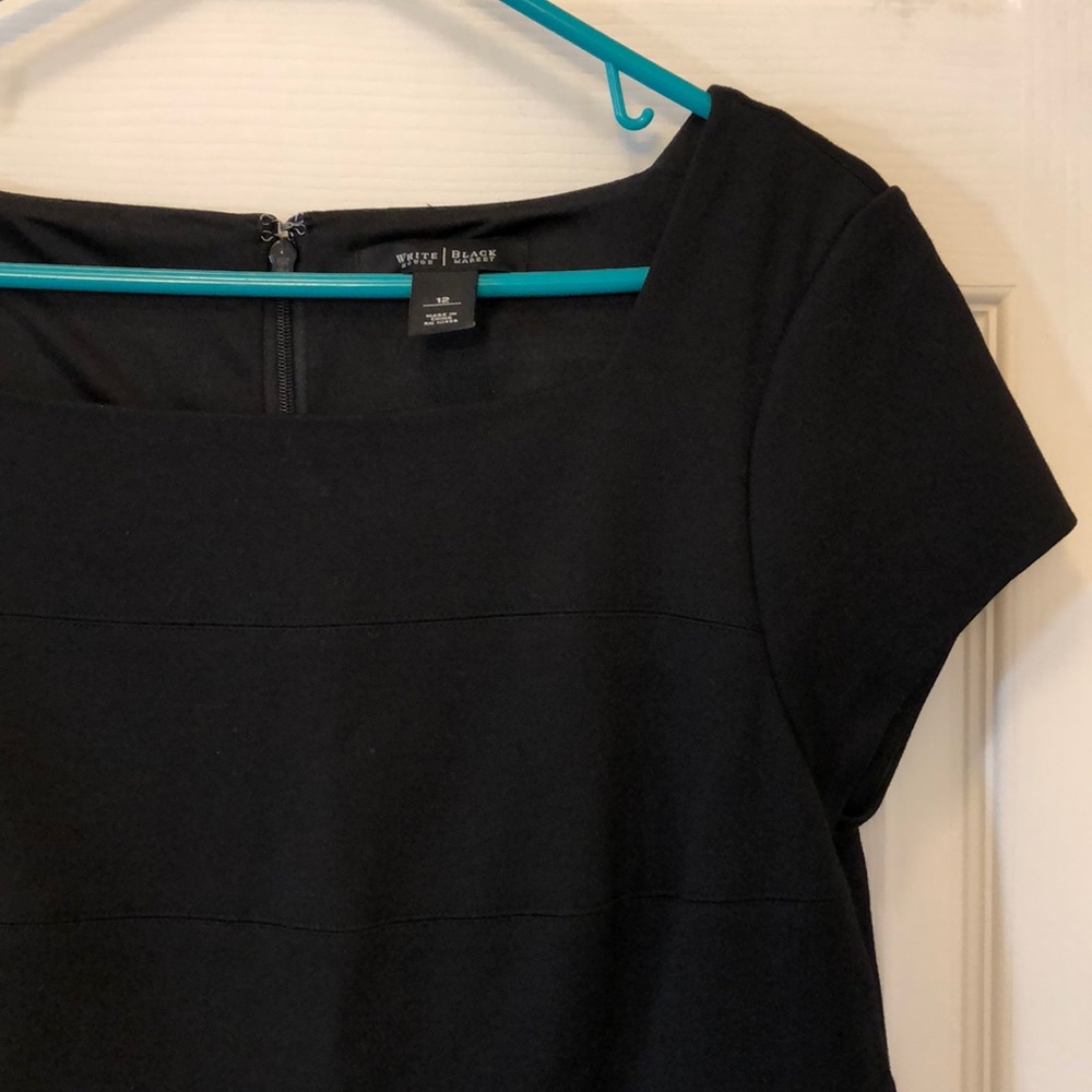 WHBM black dress with ruffle